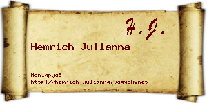 Hemrich Julianna névjegykártya